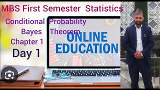 MBS 1st Semester Statistics Conditional Probability Day1  Concept amp Formula Of Bayes Theorem [upl. by Rother645]