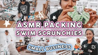 STUDIO VLOG 70 💦👙 ASMR PACKAGING SWIM SCRUNCHIES amp TOTE BAGS  Small Business Packing Part Two [upl. by Spindell973]