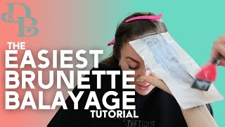 FOILYAGE HAIR TECHNIQUE EASIEST BRUNETTE BALAYAGE [upl. by Vinny926]