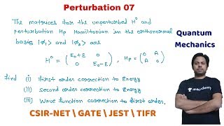 Perturbation Theory Question 07 perturbed hamiltonian matrixPOTENTIAL G [upl. by Airtina]