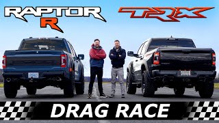 2023 Ford F150 Raptor R vs Ram TRX  DRAG RACE amp OFFROAD RACE [upl. by Aitenev]