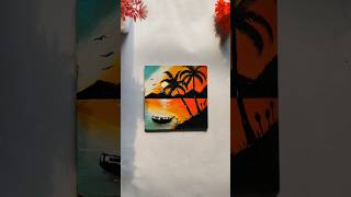 Easy acrylic sunset painting for Beginners  step by step tutorial 🌅 • [upl. by Ecydnac]