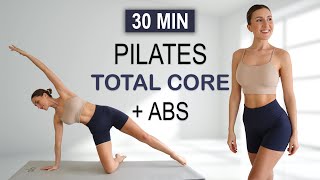 30 Min PILATES TOTAL COREAB WORKOUT  Tone  Sculpt your Core  No Repeat No Equipment No Jumping [upl. by Sharman]