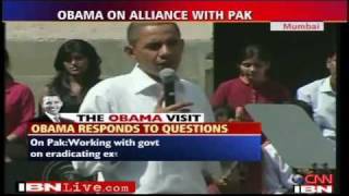 Indian Student Asks Obama quotWhy Doesnt America Consider Pakistan A Terrorist Statequot [upl. by Rebmeced]