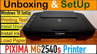 Canon PIXMA MG2540s Setup Unboxing Install Ink SetUp Win 10 Install Drivers Printing amp Review [upl. by Etnor380]