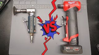 Milwaukee M12 Right Angle Grinder Vs Pneumatic [upl. by Yecaw]