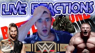 Undertaker Returns LIVE Reactions Rollins vs Lesnar WWE Title [upl. by Niamrahc]