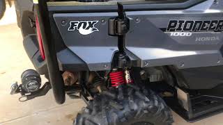 honda pioneer 1000 rear fox shocks update [upl. by Arno]