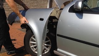 VW Golf MK4  how to removereplace front wing video [upl. by Lawler]