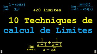 LIMITES ET CONTINUITE  10 techniques de calcul de limites [upl. by Neeli466]