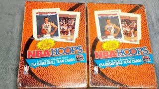 199192 Nba Hoops Series 2 Box Rip Michael Jordan Hunting [upl. by Atinehs]