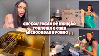 CHEGOU OS ELETRODOMÉSTICOS  APAIXONADA NA TORNEIRA E NA CUBA DOURADA  AOS POUCOS TUDO SE ORGANIZA [upl. by Allerim26]