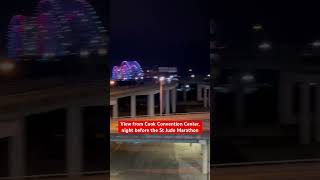 Memphis Hernando de Soto Bridge amp Bass Pro Shops Pyramid night before St Jude Marathon shorts [upl. by Rufus]