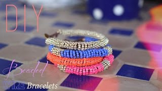 DIY  BRACELETS EN PERLES DE ROCAILLES SPIRALES  beaded wire bracelet english subs [upl. by Egreog]