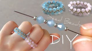 Beaded Rings Tutorial How to Make Ring With Beads [upl. by Jasper]