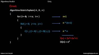 Algoritma Üzerinden Çalışma Zamanı Hesaplamaları  Algoritma Analizi [upl. by Cirda]
