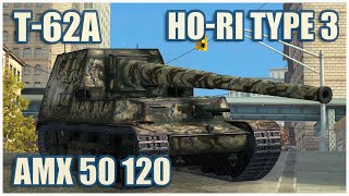 T62A HoRi Type III amp AMX 50 120 • WoT Blitz Gameplay [upl. by Cassella]