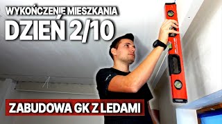 ZABUDOWA LED POD SUFITEM MIERZYMY PŁYTKI KUJEMY DALEJ  REMONT MIESZKANIA W BLOKU 2 DOMINIKMALUJE [upl. by Aara]