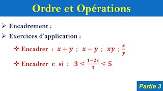 ordre et opérations  encadrement  3AC et Tronc Commun [upl. by Remos]