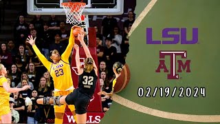 Full Game  LSU vs Texas AampM  Feb 19 2024  Mochilovebasket [upl. by Colston]