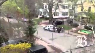 Video of gunfire at scene of capture [upl. by Dhu]