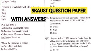 SKAUST PREVIOUS YEAR QUESTION PAPER WITh SOLUTIONS  EXAM PATTERN  SYLLABUS  BY LEARN WITH MIZU [upl. by Soigroeg]