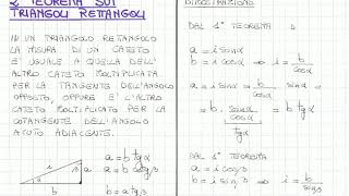 Trigonometria Teoremi sui triangoli rettangoli [upl. by Dimitry]