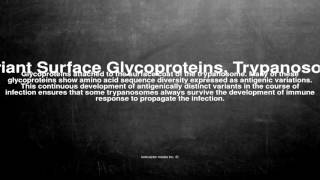 Medical vocabulary What does Variant Surface Glycoproteins Trypanosoma mean [upl. by Odranoel]