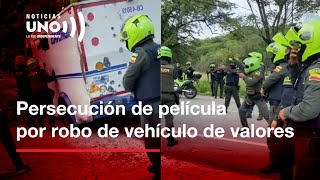 DE PELÍCULA persecución policial por R0B0 de vehículo de valores en Valledupar [upl. by Ellezig373]