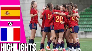 Spain vs France  Highlights  U17 Women’s Euro Semi Final  150524 [upl. by Margy]