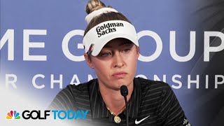 Nelly Korda reflects on The ANNIKA win weighs in on pace of play talk  Golf Today  Golf Channel [upl. by Junie]