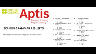 Examen APTIS  Grammar  Resolución y Trucos para aprobar [upl. by Rofotsirk]