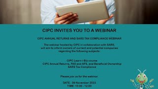 CIPC Annual Returns and SARS Tax compliance webinar [upl. by Atiekahs696]