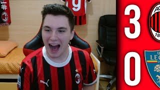 5 MINUTI DI FUOCO E SI VA IN VETTA 🔥  Milan Lecce 30 LIVE REACTION [upl. by Marchese]