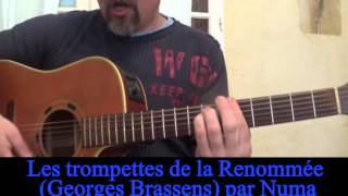 Les trompettes de la Renommée Georges Brassens reprise à la guitare Cover 1962 [upl. by Annairdua]