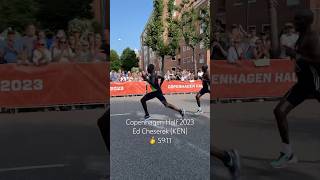 Edward Cheserek Wins the Copenhagen Half Marathon 2023 [upl. by Einnalem]