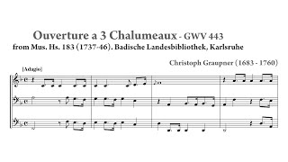 Christoph Graupner  Ouverture for 3 Chalumeau in F major GWV 443 [upl. by Ellord186]