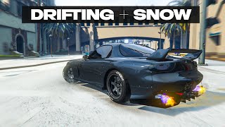 GTA Online SNOW DRIFTING With NEW Drift Tune [upl. by Sirtimed]