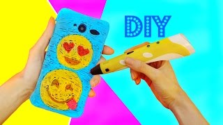 DIY FUNDA PARA MÓVIL hecha con BOLÍGRAFO 3D  Emojis [upl. by Tiras]