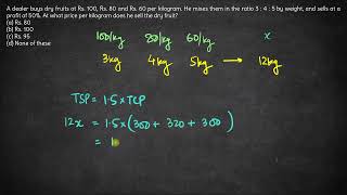 A dealer buys dry fruits amp sells at 50 profit  Profit amp Loss  CAT 1997 Quant Solution  PYQs [upl. by Annovaj]