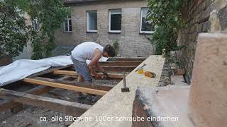 Altes Dach  Sanierung  mit Dachpappe  Flachdach  Holz Aufbau  Erneuerung [upl. by Idurt]