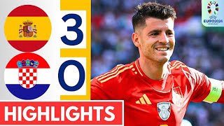 Spain vs Croatia 30 HIGHLIGHTS  EURO 2024 [upl. by Nehcterg53]