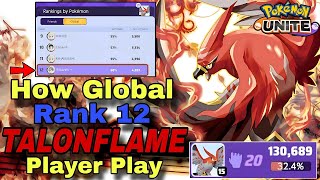 How Global Rank 12 TALONFLAME Player Play FLY TALONFLAME  Fly  Aerial Ace  Pokemon Unite [upl. by Lali]