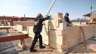 In Progress Live Edge Full Scribe Dovetail Log Building [upl. by Wartow]