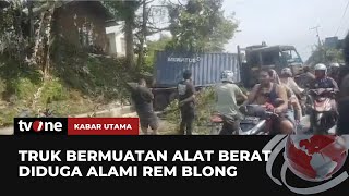 Kecelakaan Beruntun di Padang Libatkan Truk Bermuatan Alat Berat Sejumlah Kendaraan Rusak Parah [upl. by Abelard910]