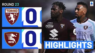 TORINOSALERNITANA 00  HIGHLIGHTS  Goalless draw in Turin  Serie A 202324 [upl. by Annaeerb]