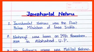 10lines essay on Jawaharlal Neheru in English  Paragraph Writing on Jawharlal Neheru 150words [upl. by Torrlow]