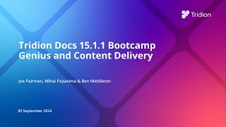 Tridion Docs 1511 Alf1u1 Bootcamp 3of3  Genius and Content Delivery [upl. by Rhoades]