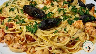 FRUTTI DI MARE PASTA🇮🇹 FÁCIL Y DELICIOSAAAA😋🤩 [upl. by Ricardama]