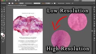 DIY Wedding Invitations  Adobe Illustrator – high resolution watercolour vector  vectorize artwork [upl. by Eecart]